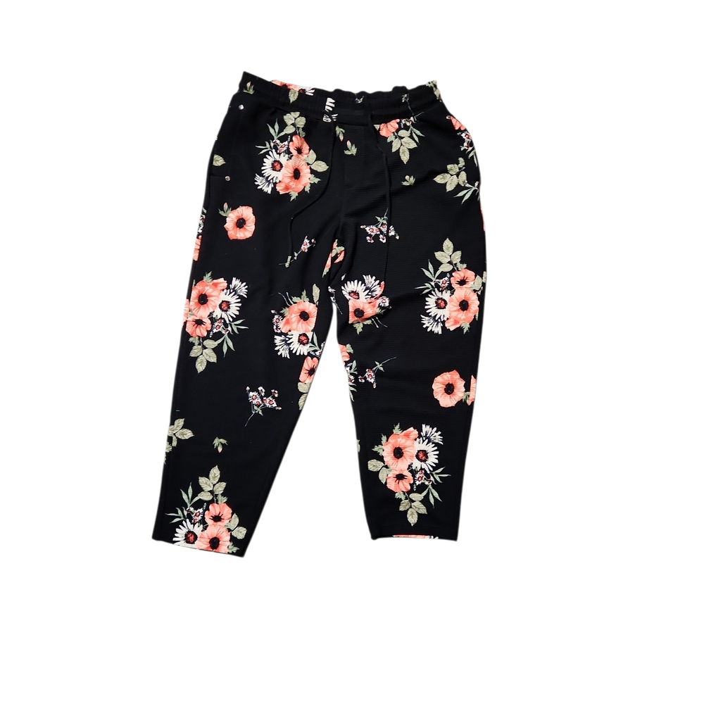 Last Day May 10 -Large Floral Black Pants